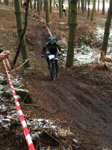 Cheeky ditch feature, with a drop that became steeper and more abrupt as the race went on. Photo from Peter Simmonds.